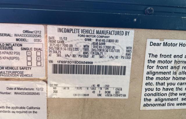 Photo 10 from auction – 2013 FORD F53 with VIN 1F65F5DY8D0A04968