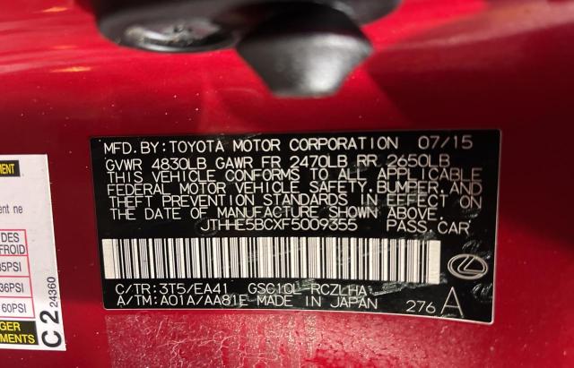 Photo 10 from auction – 2015 LEXUS RC 350 with VIN JTHHE5BCXF5009355