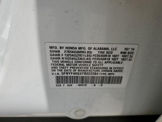 Photo 14 from auction – 2015 HONDA PILOT EXL with VIN 5FNYF4H6XFB032384