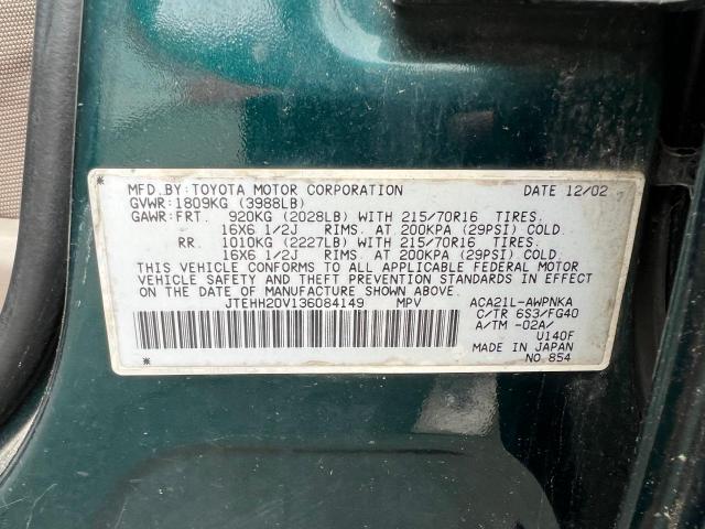 Photo 10 from auction – 2003 TOYOTA RAV4 with VIN JTEHH20V136084149