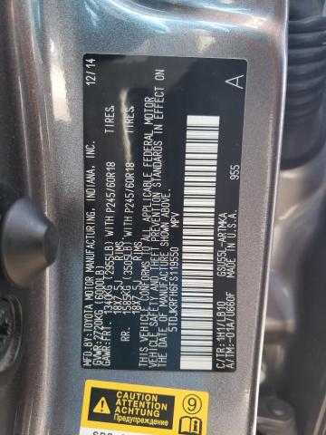 Photo 14 from auction – 2015 TOYOTA HIGHLANDER with VIN 5TDJKRFH6FS119550