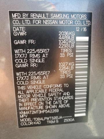 Photo 14 from auction – 2017 NISSAN ROGUE S with VIN KNMAT2MT3HP542269