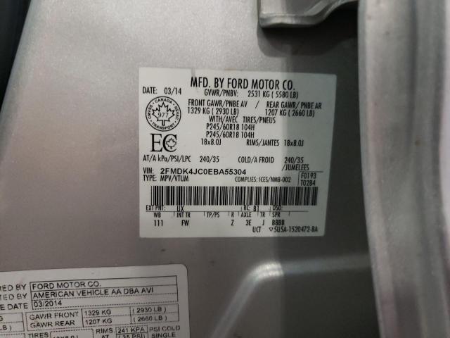 Photo 14 from auction – 2014 FORD EDGE SEL with VIN 2FMDK4JC0EBA55304