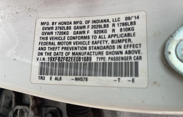 Photo 10 from auction – 2014 HONDA CIVIC EX with VIN 19XFB2F82EE081689