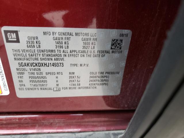 Фото 14 с аукциона – 2017 BUICK ENCLAVE с VIN 5GAKVCKDXHJ149373