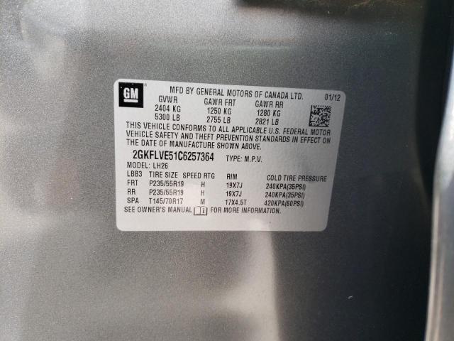 Photo 14 from auction – 2012 GMC TERRAIN SL with VIN 2GKFLVE51C6257364