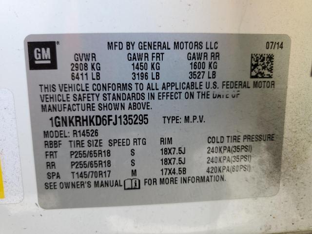 Photo 14 from auction – 2015 CHEVROLET TRAVERSE L with VIN 1GNKRHKD6FJ135295