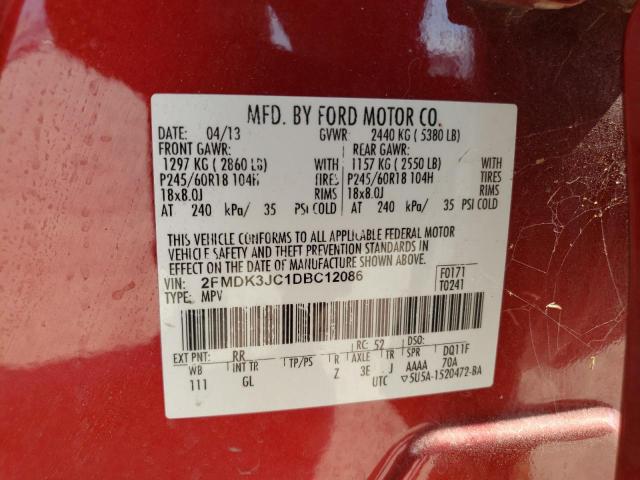 Photo 14 from auction – 2013 FORD EDGE SEL with VIN 2FMDK3JC1DBC12086