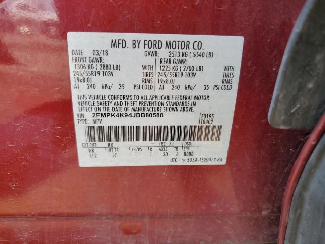 Photo 14 from auction – 2018 FORD EDGE TITAN with VIN 2FMPK4K94JBB80588
