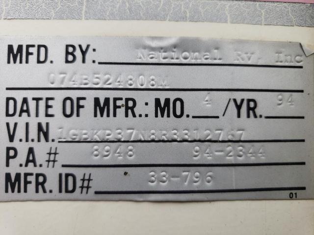 Photo 10 from auction – 1994 GMC SEO with VIN 1GBKP37N8R3312767