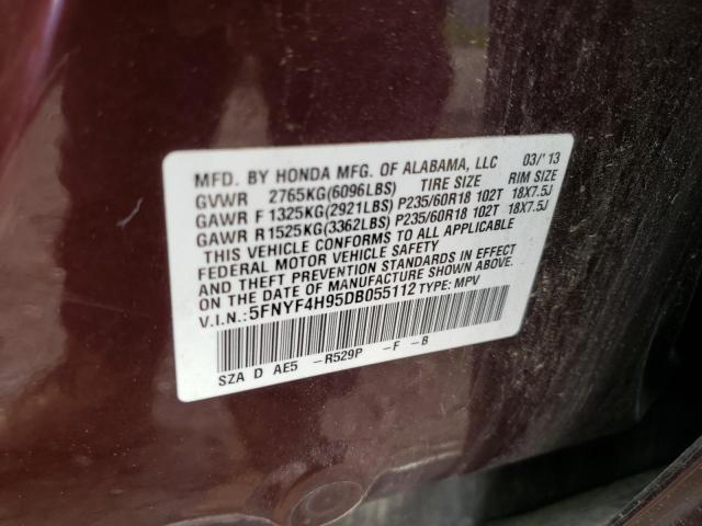 Photo 14 from auction – 2013 HONDA PILOT TOUR with VIN 5FNYF4H95DB055112