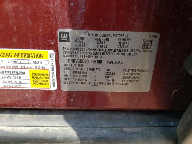 Photo 14 from auction – 2016 CHEVROLET TRAVERSE L with VIN 1GNKVGKD7GJ226180