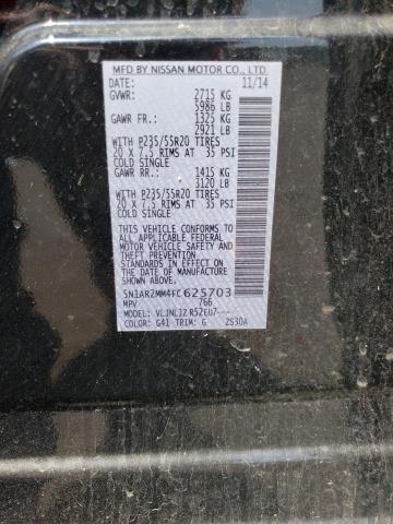 Photo 14 from auction – 2015 NISSAN PATHFINDER with VIN 5N1AR2MM4FC625703