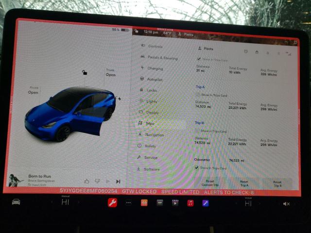 Photo 9 from auction – 2021 TESLA MODEL Y with VIN 5YJYGDEE8MF060254