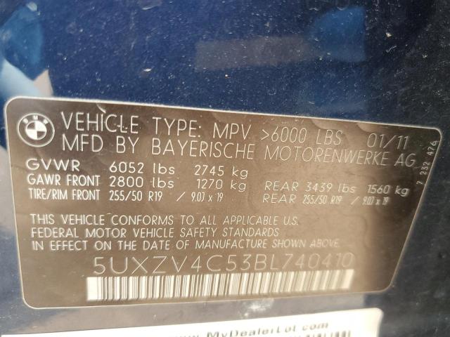Photo 14 from auction – 2011 BMW X5 with VIN 5UXZV4C53BL740410