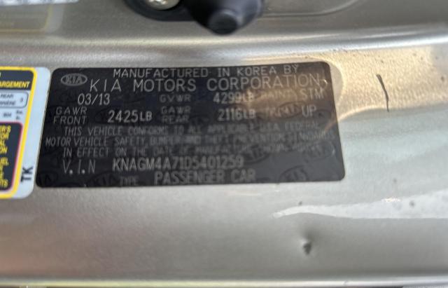 Photo 10 from auction – 2013 KIA OPTIMA LX with VIN KNAGM4A71D5401259