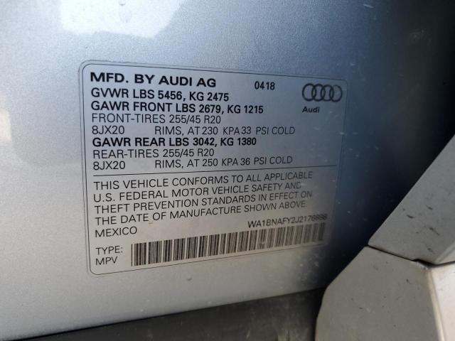 Photo 14 from auction – 2018 AUDI Q5 PREMIUM with VIN WA1BNAFY2J2176898