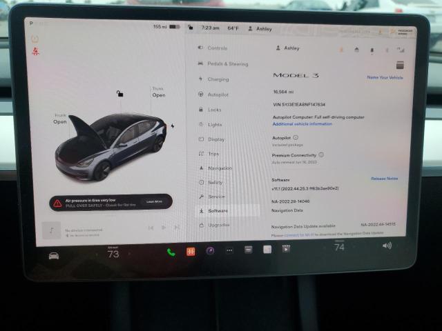 Photo 9 from auction – 2022 TESLA MODEL 3 with VIN 5YJ3E1EA8NF147634