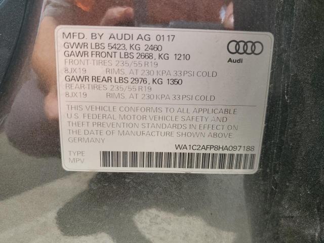 Photo 14 from auction – 2017 AUDI Q5 PREMIUM with VIN WA1C2AFP8HA097188
