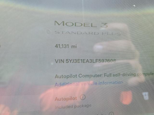 Photo 9 from auction – 2020 TESLA MODEL 3 with VIN 5YJ3E1EA3LF597608