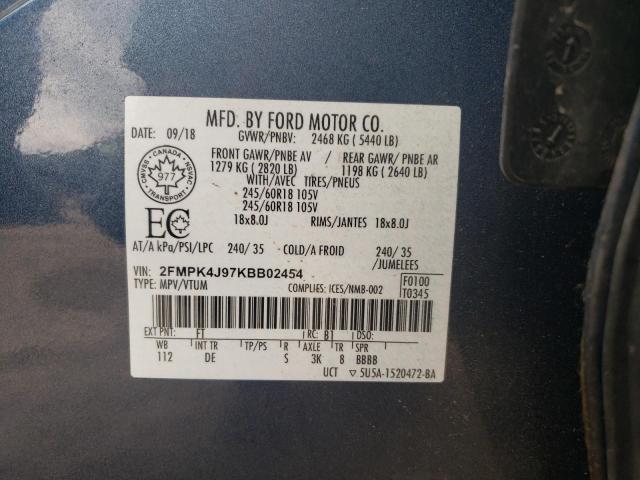 Photo 14 from auction – 2019 FORD EDGE SEL with VIN 2FMPK4J97KBB02454