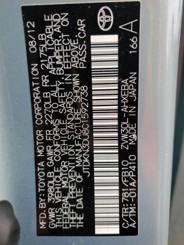 Photo 14 from auction – 2012 TOYOTA PRIUS with VIN JTDKN3DU8C1592738