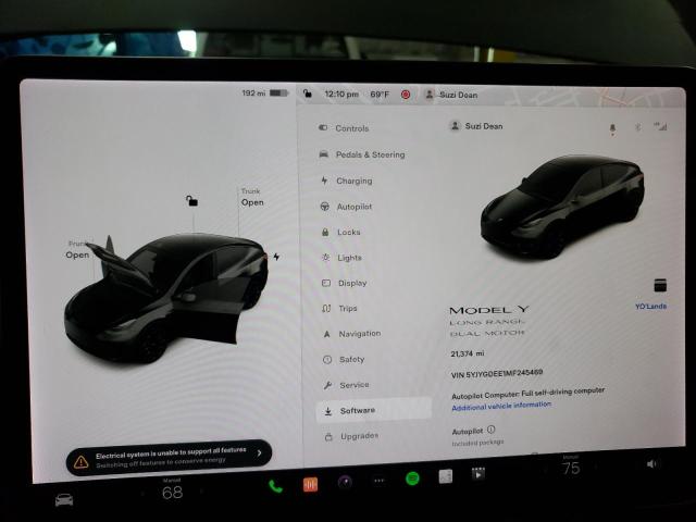 Photo 9 from auction – 2021 TESLA MODEL Y with VIN 5YJYGDEE1MF245469