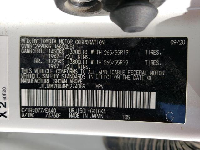 Photo 14 from auction – 2021 LEXUS GX 460 PRE with VIN JTJAM7BX4M5274089