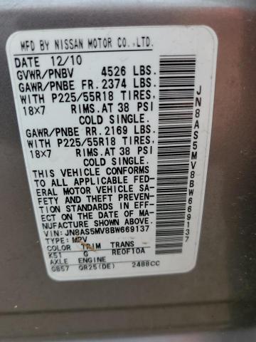 Photo 14 from auction – 2011 NISSAN ROGUE S with VIN JN8AS5MV8BW669137