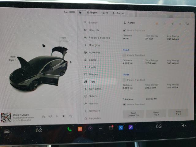Photo 9 from auction – 2019 TESLA MODEL 3 with VIN 5YJ3E1EA7KF410367
