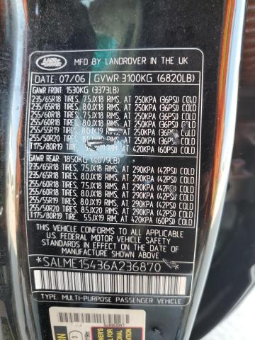 Photo 14 from auction – 2006 LAND ROVER RANGE ROVE with VIN SALME15436A236870