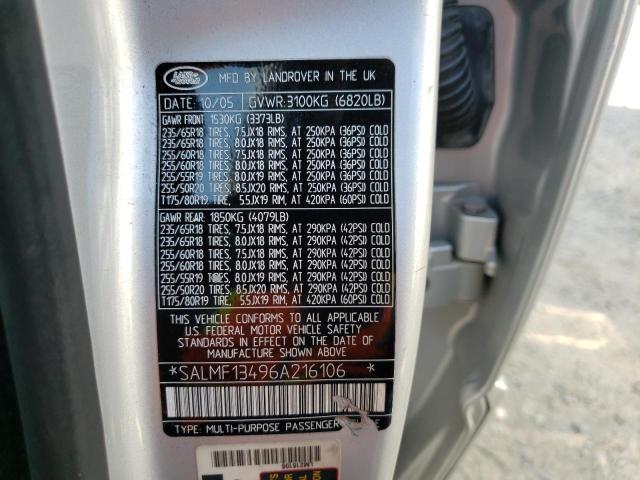 Photo 14 from auction – 2006 LAND ROVER RANGE ROVE with VIN SALMF13496A216106