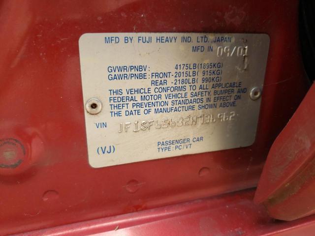 Photo 14 from auction – 2002 SUBARU FORESTER S with VIN JF1SF65682H736962
