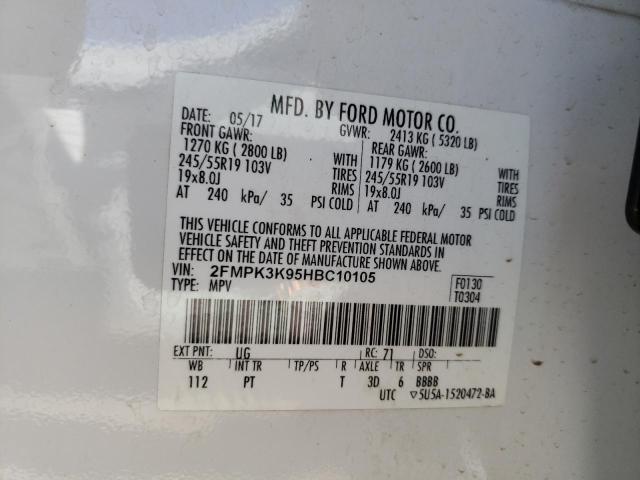 Photo 14 from auction – 2017 FORD EDGE TITAN with VIN 2FMPK3K95HBC10105