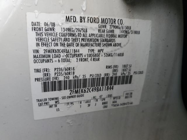Photo 14 from auction – 2009 FORD FLEX SEL with VIN 2FMEK62C49BA11844