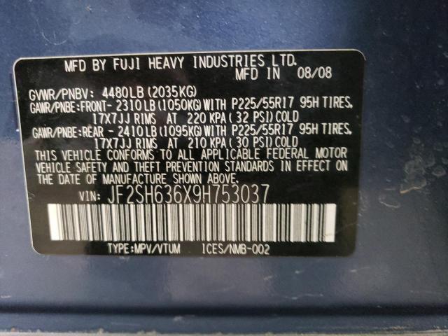 Photo 14 from auction – 2009 SUBARU FORESTER 2 with VIN JF2SH636X9H753037