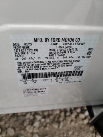 Photo 14 from auction – 2022 FORD EDGE SEL with VIN 2FMPK4J94NBA00887