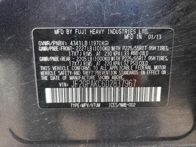 Photo 14 from auction – 2013 SUBARU XV CROSSTR with VIN JF2GPAKC6D2837967