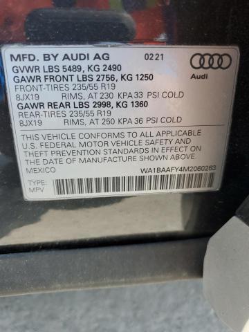 Photo 14 from auction – 2021 AUDI Q5 PREMIUM with VIN WA1BAAFY4M2060263