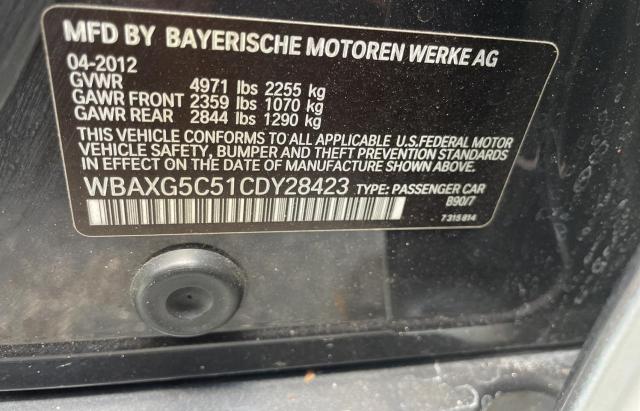 Photo 10 from auction – 2012 BMW 528 I with VIN WBAXG5C51CDY28423