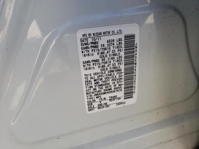 Photo 14 from auction – 2012 NISSAN ROGUE with VIN JN8AS5MV6CW367878