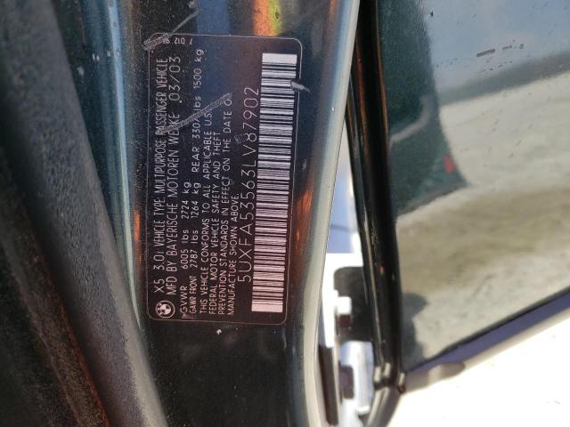 Photo 14 from auction – 2003 BMW X5 3.0I with VIN 5UXFA53563LV87902