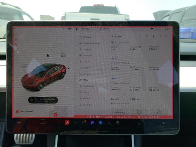 Photo 9 from auction – 2019 TESLA MODEL 3 with VIN 5YJ3E1EB4KF422050