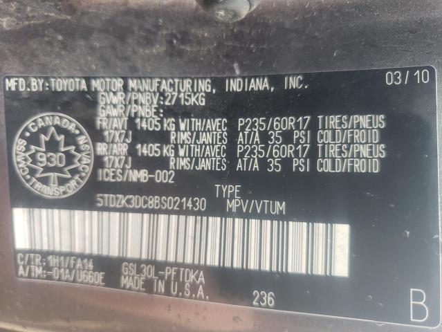 Photo 14 from auction – 2011 TOYOTA SIENNA with VIN 5TDZK3DC8BS021430
