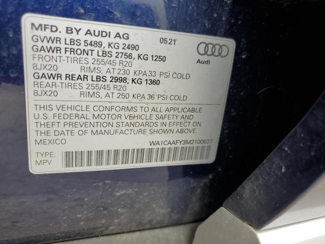 Photo 14 from auction – 2021 AUDI Q5 PRESTIG with VIN WA1CAAFY3M2100627