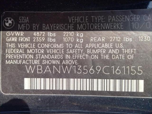 Photo 10 from auction – 2009 BMW 535 I with VIN WBANW13569C161155