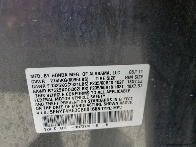 Photo 14 from auction – 2012 HONDA PILOT EXL with VIN 5FNYF4H63CB001666