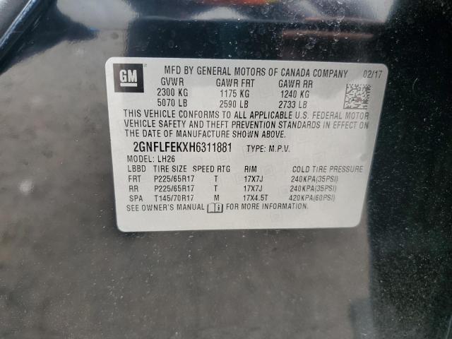 Photo 14 from auction – 2017 CHEVROLET EQUINOX LT with VIN 2GNFLFEKXH6311881