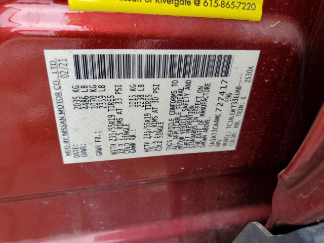Photo 14 from auction – 2021 NISSAN ROGUE SL with VIN 5N1AT3CA4MC727417