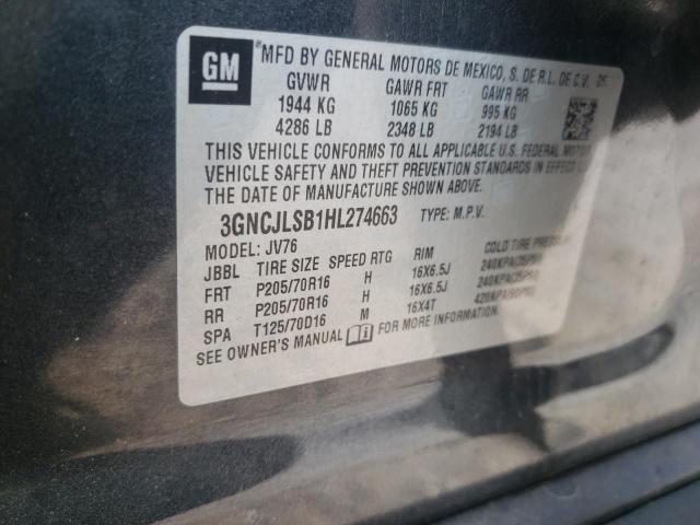 Photo 14 from auction – 2017 CHEVROLET TRAX 1LT with VIN 3GNCJLSB1HL274663